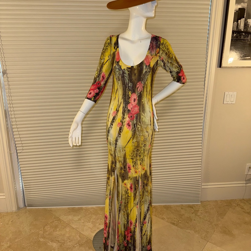 Floral Maxi Dress in Yellow and Pink